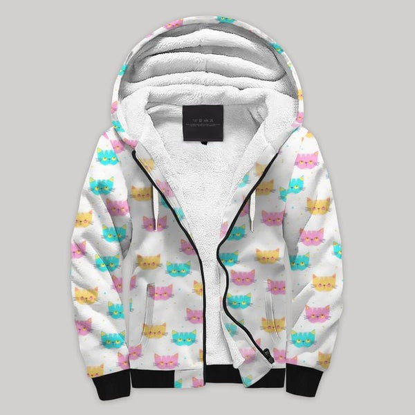 Cute Cats Fleece Zip Hoodie All Over Print | FZ784