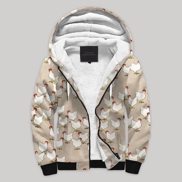 Cute Chicken Fleece Zip Hoodie All Over Print | FZ839