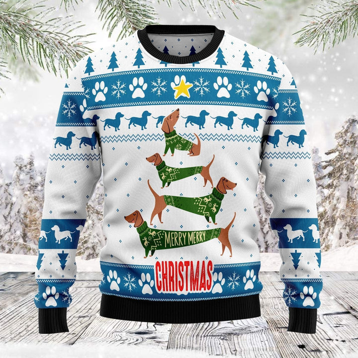 Cute Dachshund Dog Ugly Christmas Sweater | For Men & Women | Adult | US1337-BehighStyle