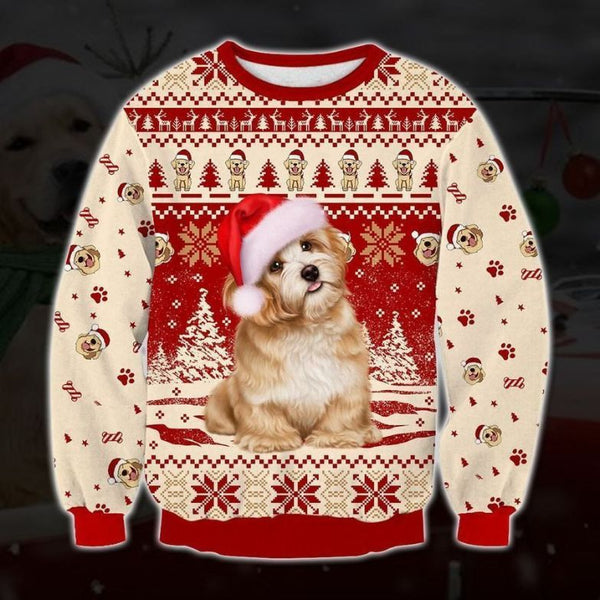 Cute Golden Retriever Dog Ugly Christmas Sweater | Adult | US1882