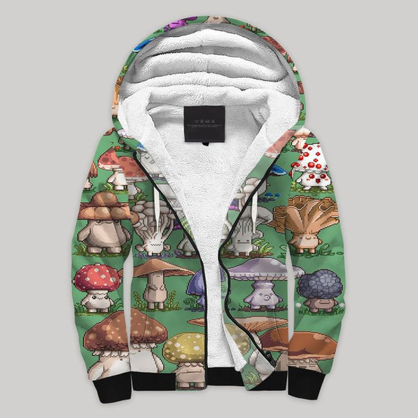 Cute Mushrooms Fleece Zip Hoodie All Over Print | FZ719