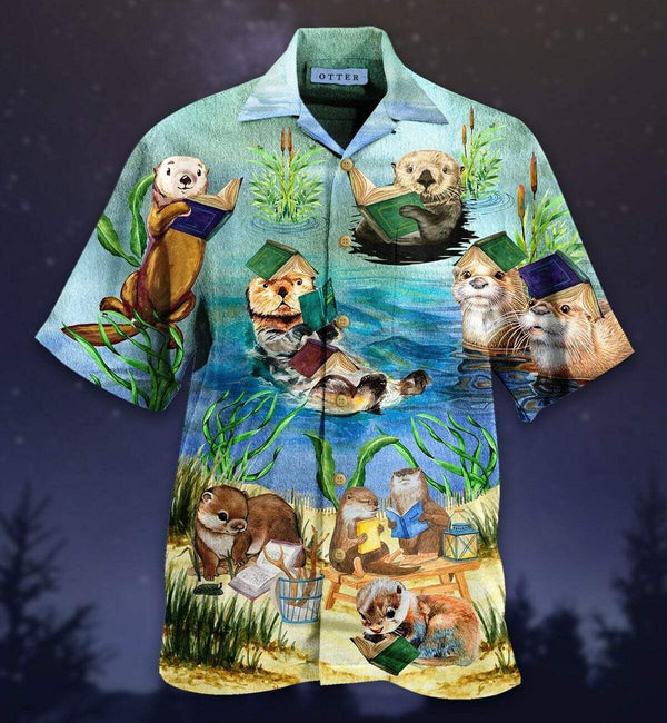 Cute Otter Reading Book Hawaiian Shirt | For Men & Women | HW1209-BehighStyle