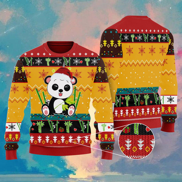 Cute Panda In Bamboo Forest Ugly Christmas Sweater | Adult | US1933