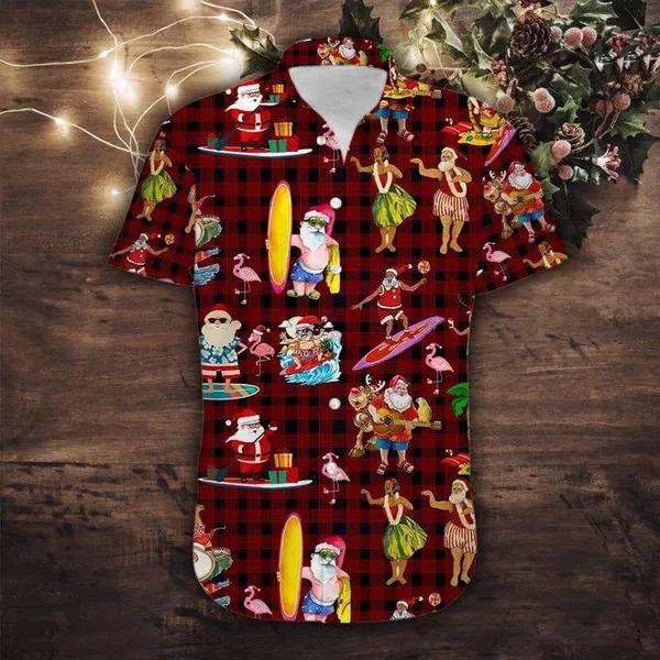 Cute Santa Claus Surfing Merry Christmas Hawaiian Shirt | HW2920