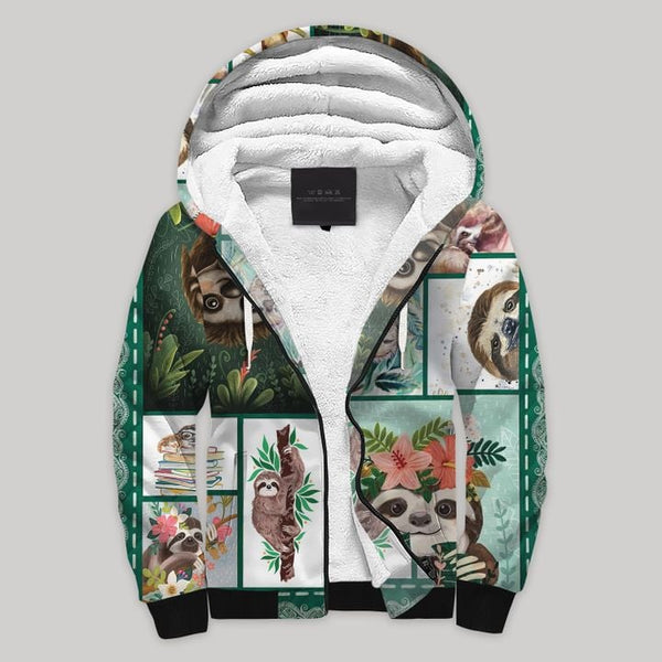 Cute Sloth Fleece Zip Hoodie All Over Print | FZ859
