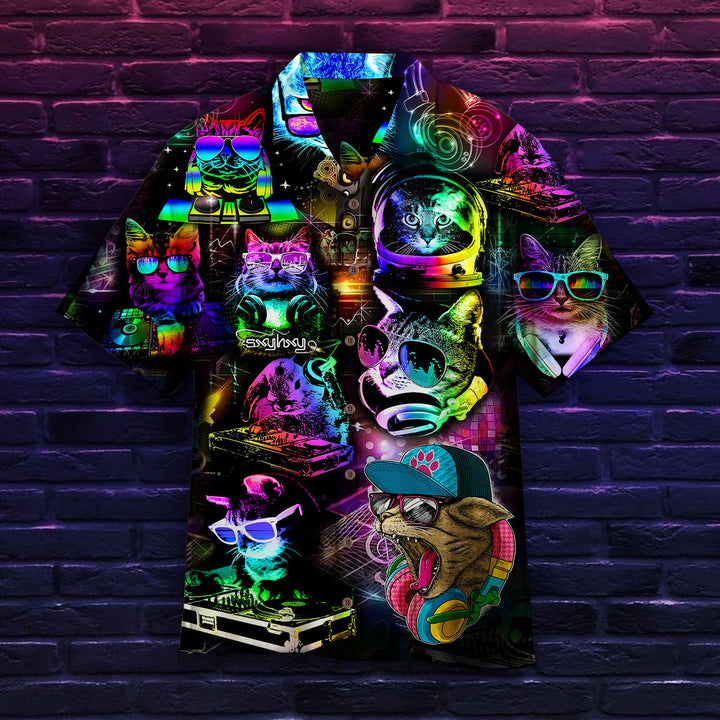 DJ Disco Cats Hawaiian Shirt | For Men & Women | HW2105-BehighStyle