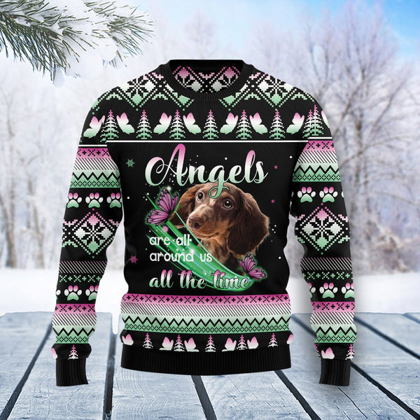 Dachshund Angel Dog Ugly Christmas Sweater | Adult | US1768