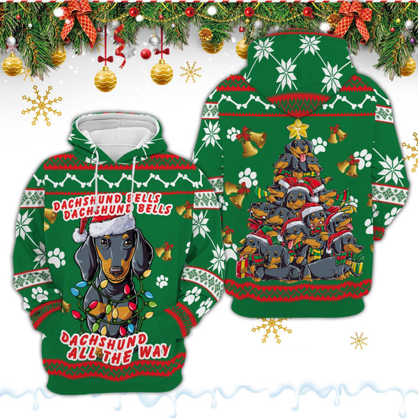 Dachshund Dog Bells Christmas 3D All Over Print | Adult | HP2177