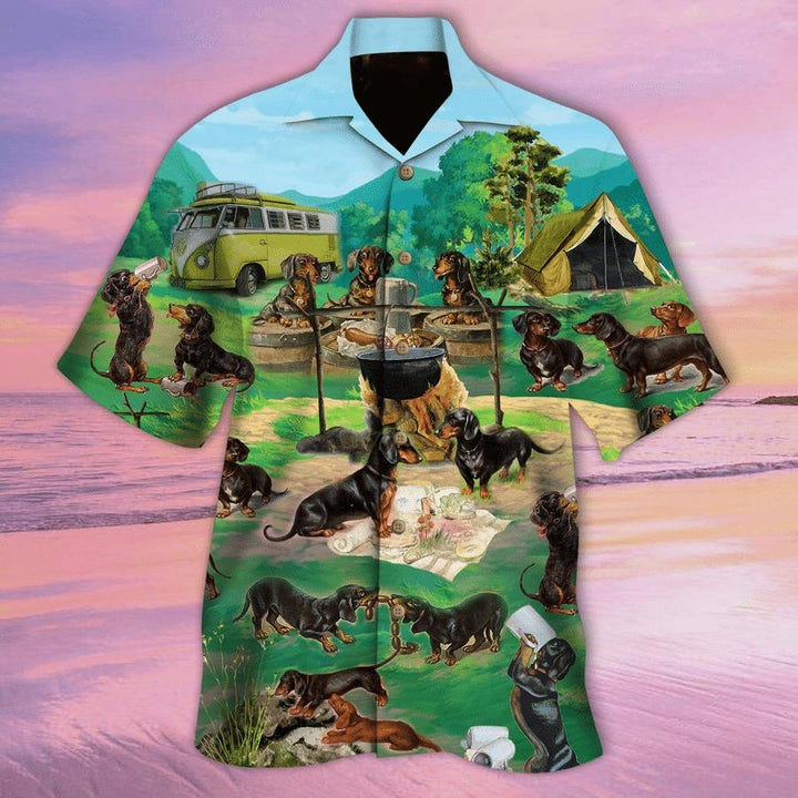 Dachshund Dog Go Camping Hawaiian Shirt | For Men & Women | HW2164-BehighStyle