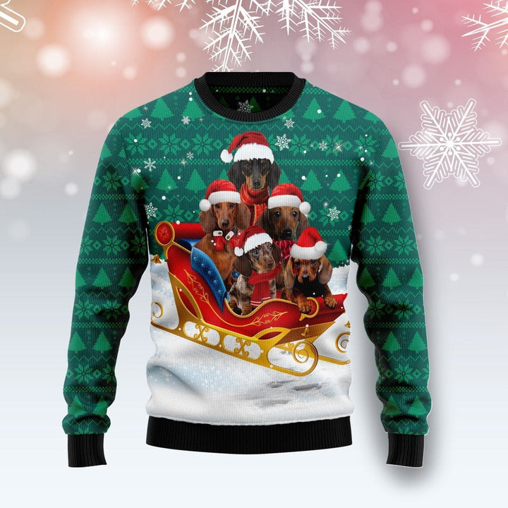 Dachshund Dog Snow Ugly Christmas Sweater | For Men & Women | Adult | US1497-BehighStyle