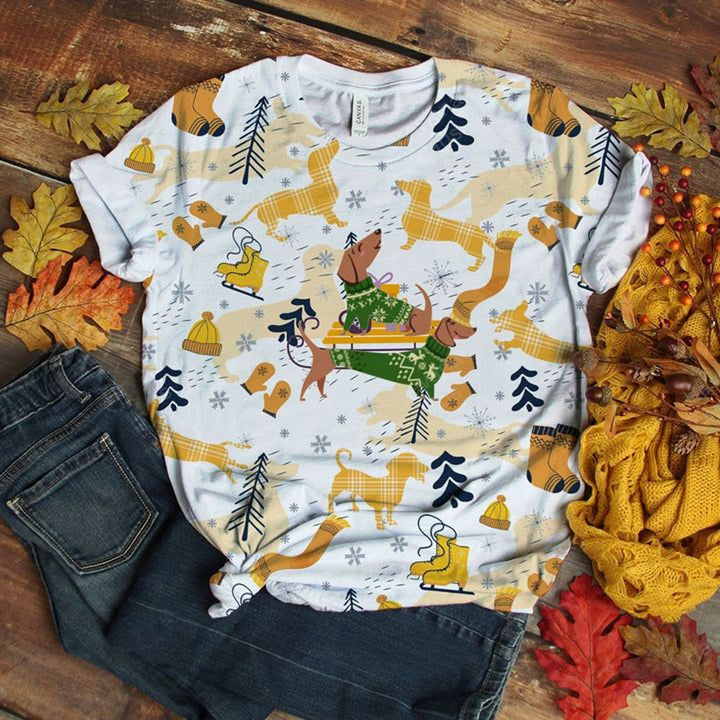 Dachshund Golden Christmas 3D All Over Print | For Men & Women | Adult | HP1959-BehighStyle