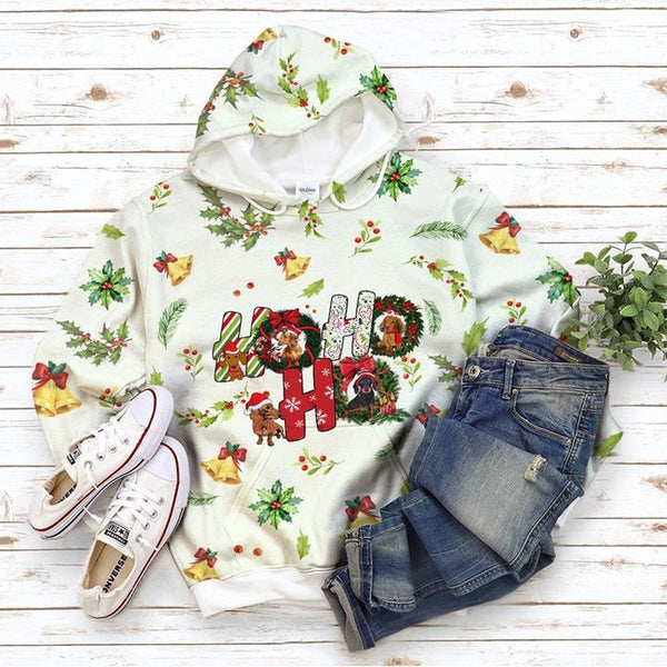 Dachshund HoHoHo Christmas Time 3D All Over Print | For Men & Women | Adult | HP1962-BehighStyle