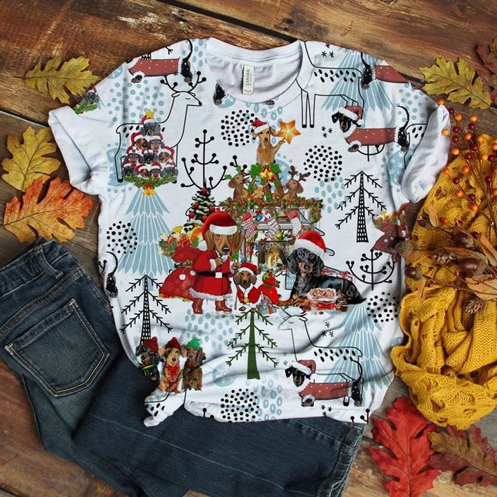 Dachshund Holly Jolly Christmas 3D All Over Print | For Men & Women | Adult | HP1951-BehighStyle