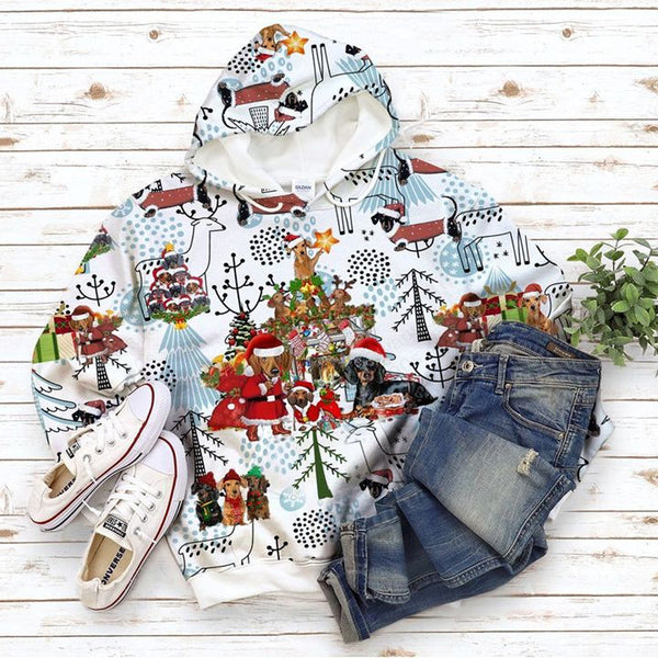 Dachshund Holly Jolly Christmas 3D All Over Print | For Men & Women | Adult | HP1951-BehighStyle