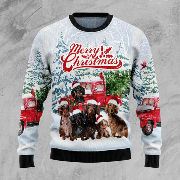 Dachshund Merry Christmas Ugly Christmas Sweater | Adult | US1883