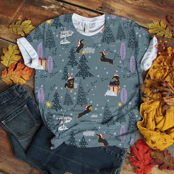 Dachshund Race Christmas 3D All Over Print | For Men & Women | Adult | HP1961-BehighStyle
