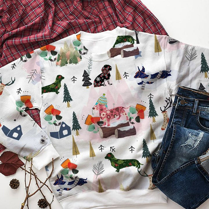 Dachshund Secret Garden Christmas 3D All Over Print | For Men & Women | Adult | HP2017-BehighStyle