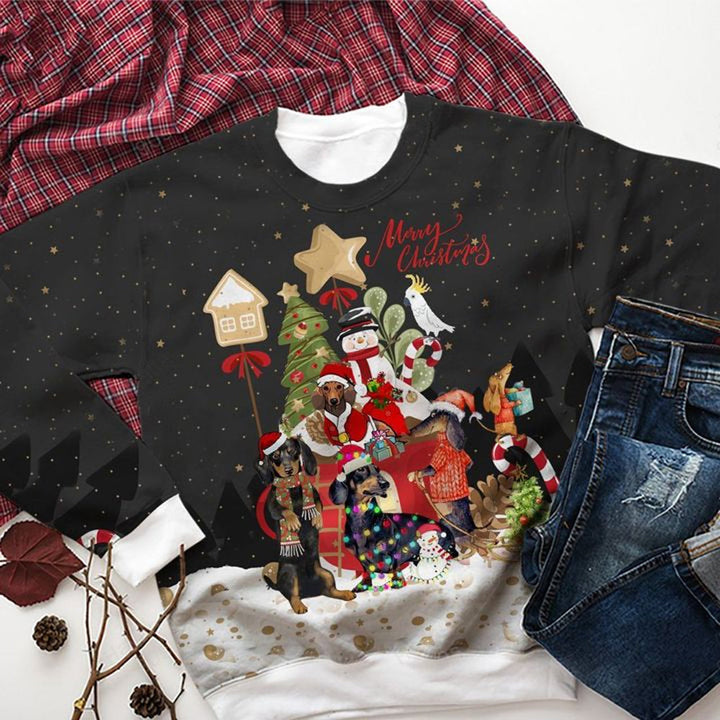 Dachshund Snowy Christmas 3D All Over Print | For Men & Women | Adult | HP1985-BehighStyle