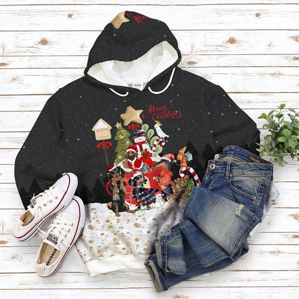 Dachshund Snowy Christmas 3D All Over Print | For Men & Women | Adult | HP1985-BehighStyle