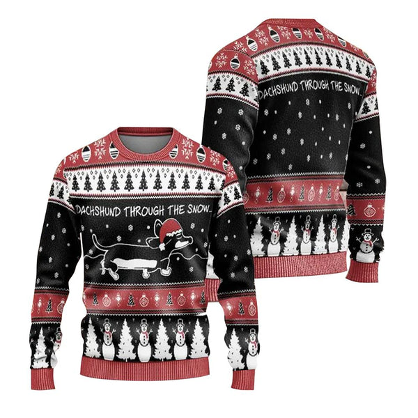 Dachshund Through The Snow Ugly Christmas Sweater | Adult | US2194