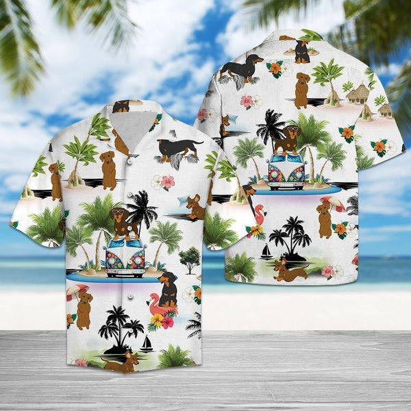 Dachshund Vacation Multicolor Hawaiian Shirt | For Men & Women | HW1362-BehighStyle