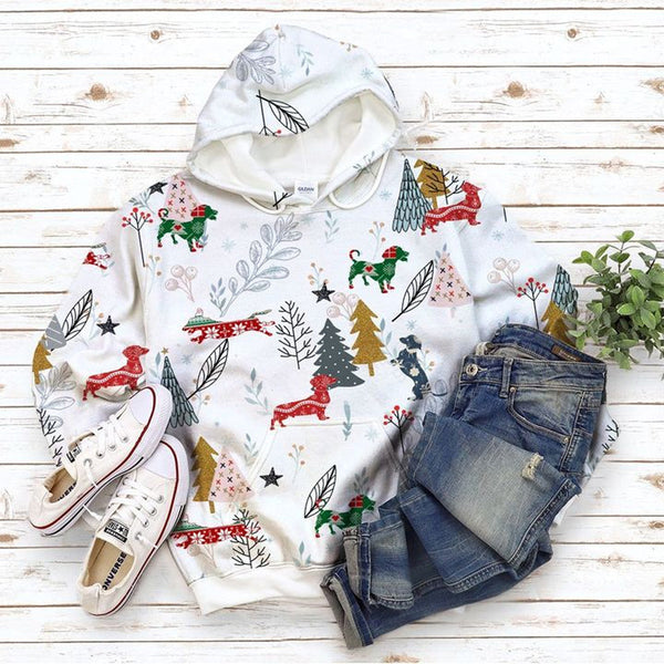 Dachshund White Christmas 3D All Over Print | For Men & Women | Adult | HP1972-BehighStyle