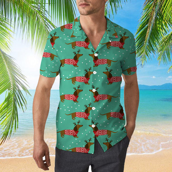 Dachshunds In Christmas Jumpers Hawaiian Shirt | For Men & Women | HW1920-BehighStyle