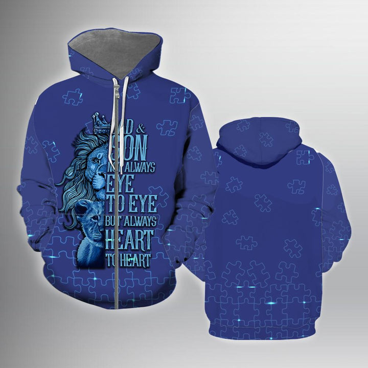 Dad And Son Blue Autism 3D All Over Print | For Men & Women | Adult | HP1052-BehighStyle