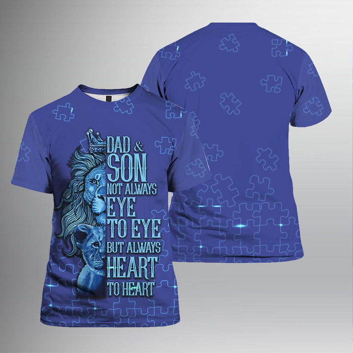 Dad And Son Blue Autism 3D All Over Print | For Men & Women | Adult | HP1052-BehighStyle