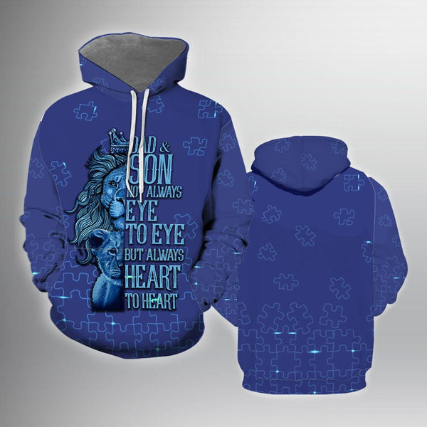 Dad And Son Blue Autism 3D All Over Print | For Men & Women | Adult | HP1052-BehighStyle