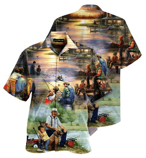 Dad And Son Go Fishing Hawaiian Shirt | For Men & Women | HW2520-BehighStyle