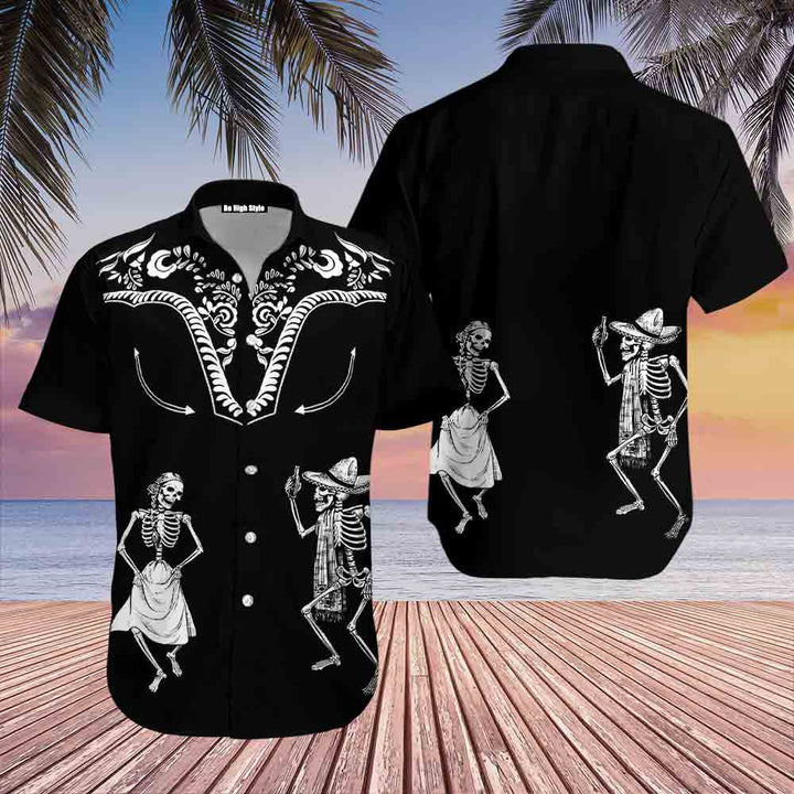 Dancing Skeleton Day Of The Dead Hawaiian Shirt | For Men & Women | HW1586-BehighStyle