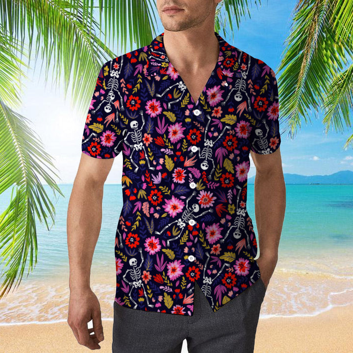 Dancing Skeleton In The Flower Garden Hawaiian Shirt | For Men & Women | HW401-BehighStyle