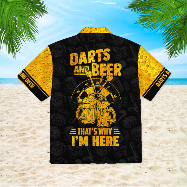 Darts And Beer That Why I Am Here Hawaiian Shirt | For Men & Women | HW1126-BehighStyle