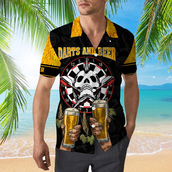 Darts And Beer That Why I Am Here Hawaiian Shirt | For Men & Women | HW1126-BehighStyle