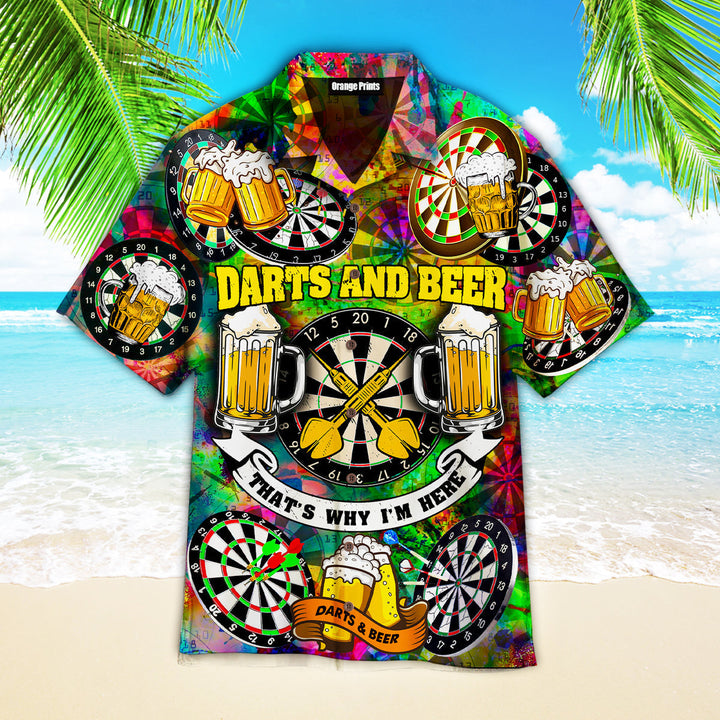 Darts And Beer That's Why I'm Here Aloha Hawaiian Shirt | For Men & Women | HW828-BehighStyle