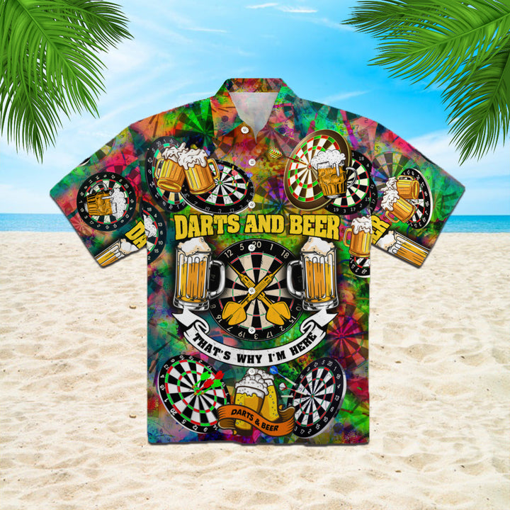 Darts And Beer Thats Why Im Here Hawaiian Shirt | For Men & Women | HW1159-BehighStyle