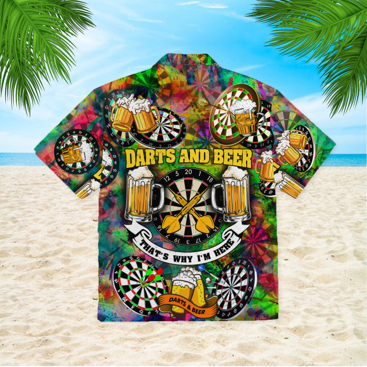 Darts And Beer Thats Why Im Here Hawaiian Shirt | For Men & Women | HW1159-BehighStyle