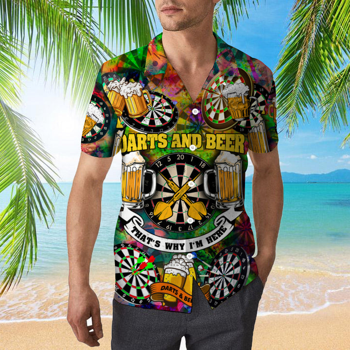 Darts And Beer Thats Why Im Here Hawaiian Shirt | For Men & Women | HW1159-BehighStyle