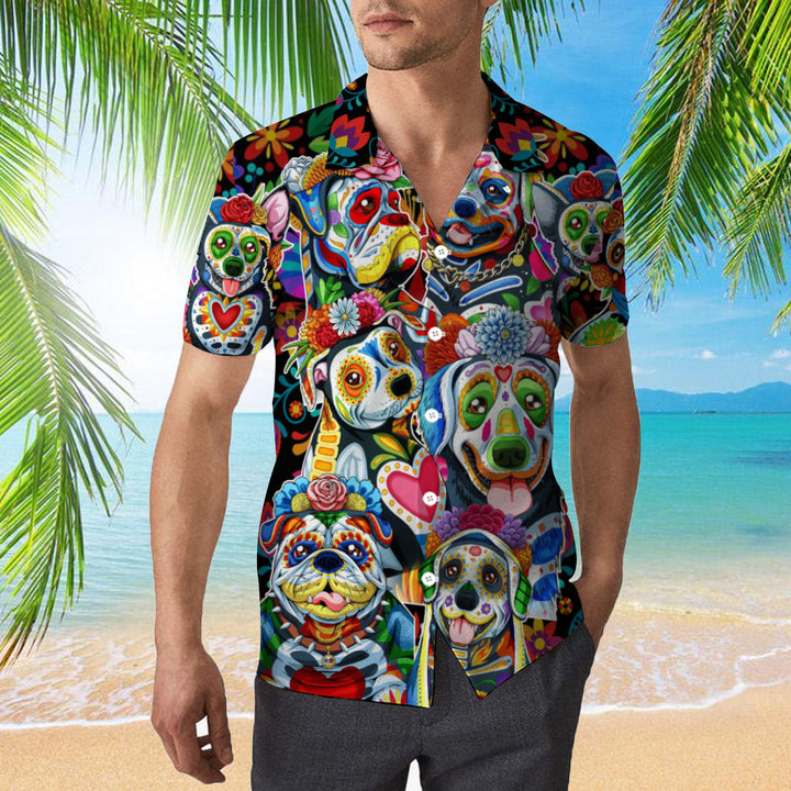 Day Of The Dead Dog Hawaiian Shirt | For Men & Women | HW2015-BehighStyle