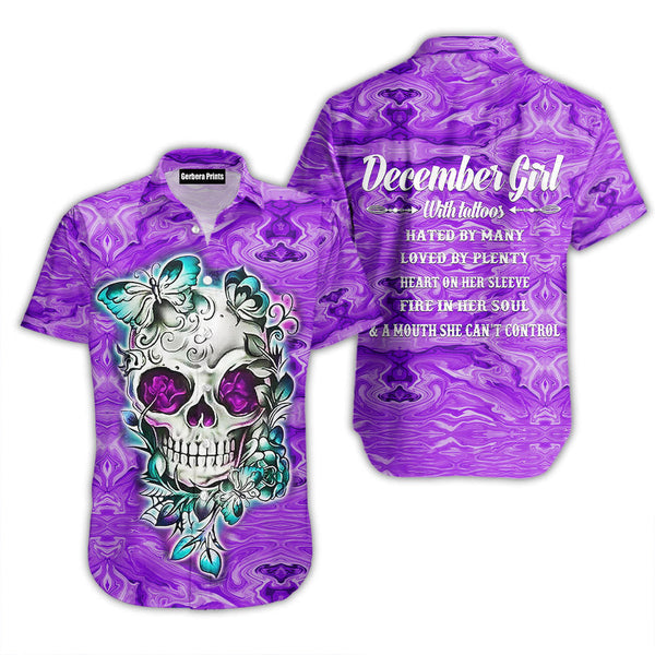 December Girl With Tattoo Aloha Hawaiian Shirts For Men & For Women | WH1002