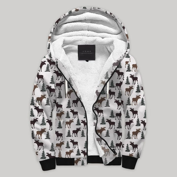 Deer Fleece Zip Hoodie All Over Print | FZ786
