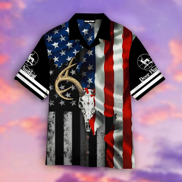 Deer Skull American Flag Aloha Hawaiian Shirt | For Men & Women | HW918-BehighStyle