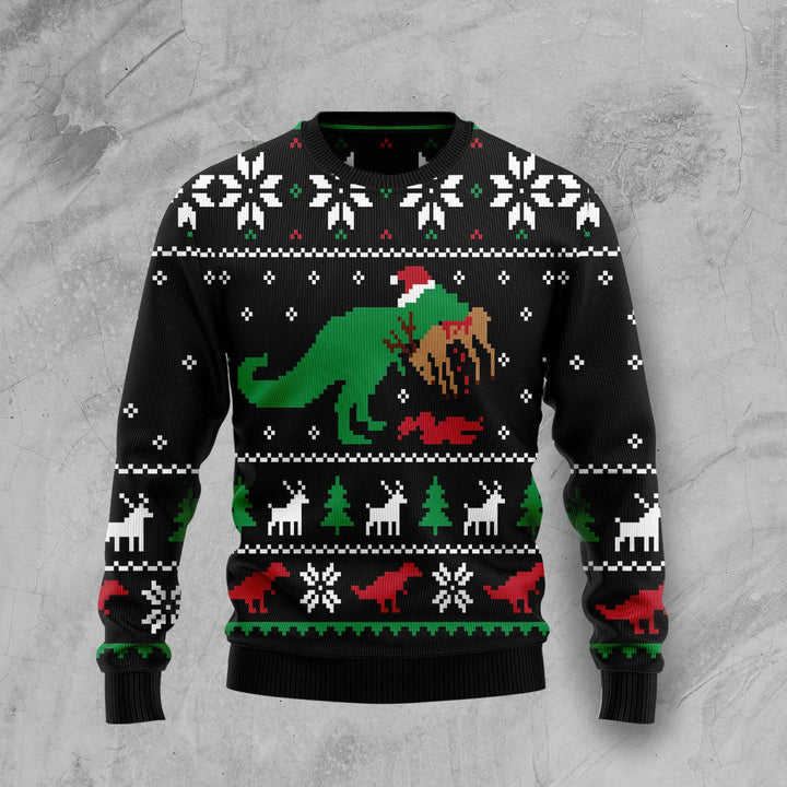 Dinosaur Christmas Ugly Christmas Sweater | For Men & Women | Adult | US1395-BehighStyle