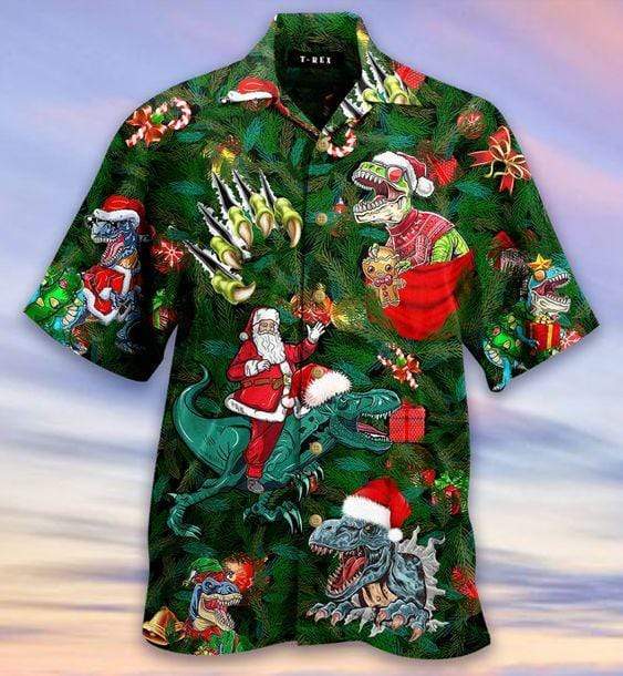 Dinosaur Enjoy Christmas Hawaiian Shirt | For Men & Women | HW2347-BehighStyle