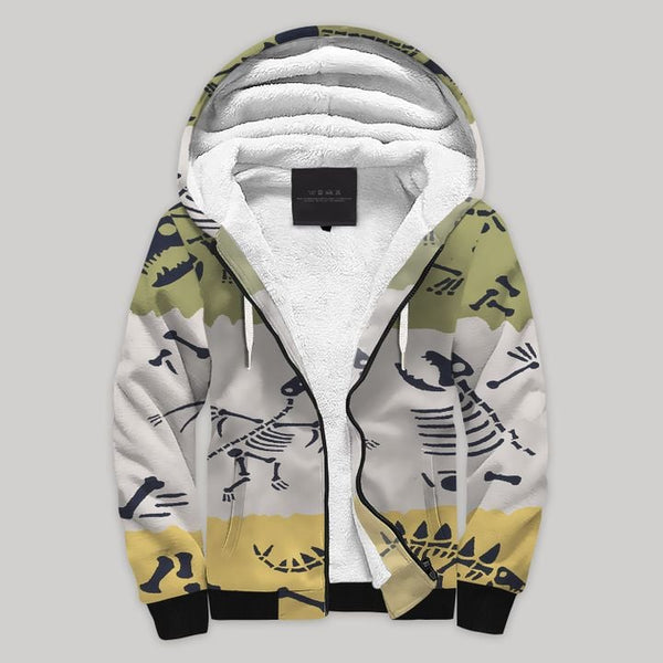 Dinosaur Fleece Zip Hoodie All Over Print | FZ846