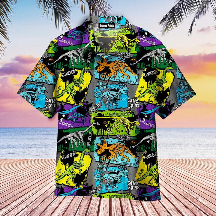 Dinosaur Skeleton Hawaiian Shirt | For Men & Women | HW1915-BehighStyle