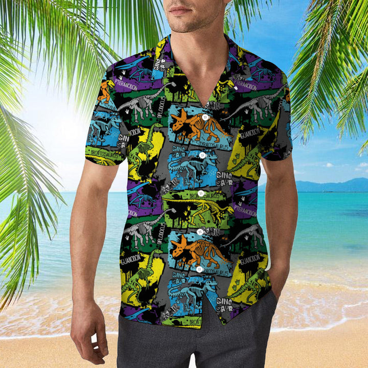 Dinosaur Skeleton Hawaiian Shirt | For Men & Women | HW1915-BehighStyle