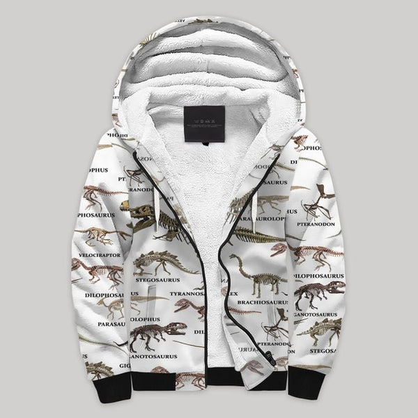 Dinosaur Skull Fleece Zip Hoodie All Over Print | FZ730