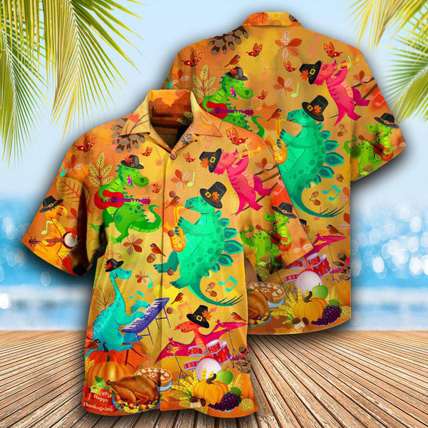 Dinosaur Funny Thanksgiving Hawaiian Shirt | HW3383
